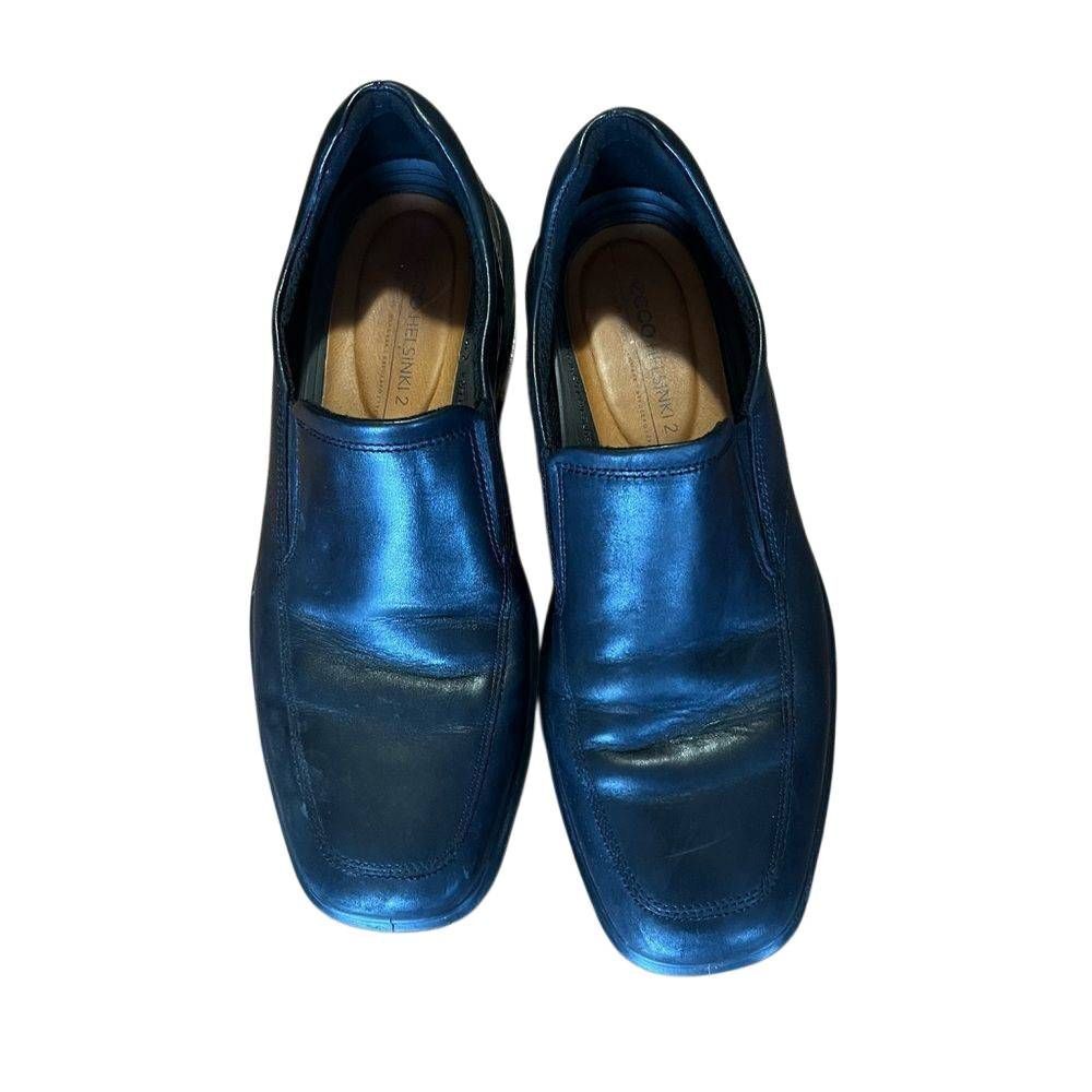ECCO Helsinki 2.0 Apron Toe Black Leather Loafer Slip-On SHOES
